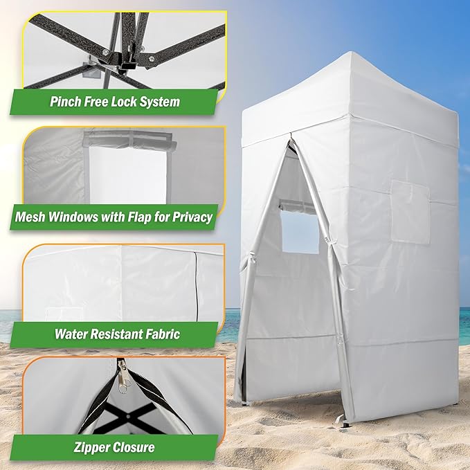 Pop Up Changing Tent - 46.5” Steel Frame Canopy Sun Shelter Pool Cabana Portable Changing Room or Privacy Tent for Camping Toilet or Portable Shower - Camping Essentials by Wakeman Outdoors