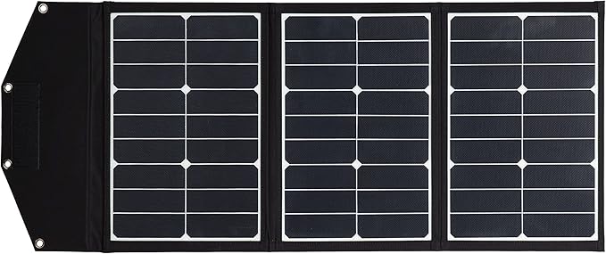 Cummins Portable 60W Solar Panel for Portable Power Stations iPhone iPad Tablets Laptop with QC 3.0 USB and USB-C Ports DC Output for Outdoors Camping RVs and TravelBlack