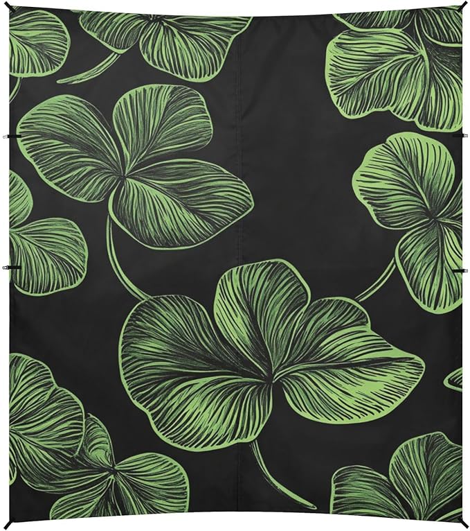 ALAZA Three Leaved Shamrocks Saint Patricks Day Beach Tent Sun Shelter Portable Canopy Sunshade for Outdoor Camping Picnics Backyard Fun 10x9 ft