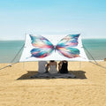 ALAZA Butterfly Watercolor Beach Tent Sun Shelter UPF50+ Protection Beach Shade Canopy w/ 4 Sandbags for Outdoor Camping Fishing Backyard Fun Picnic 10x9 ft
