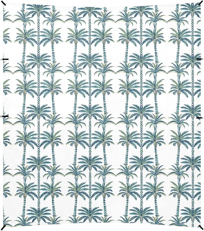 ALAZA Bohemian Palm Trees Beach Tent Sun Shelter UPF50+ Protection Beach Shade Canopy w/ 4 Sandbags for Outdoor Camping Fishing Backyard Fun Picnic 10x9 ft