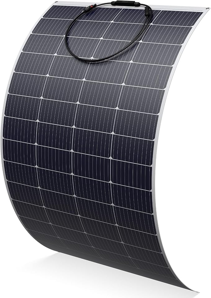 Solarapex 200watt Flexible Solar Panel -Lightweight Mono Solar with ETFE Coating IP68 Waterproof Fiberglass Protection for 12V Battery Charging in RV Boat Marine Camping &amp Off-Grid(200W)