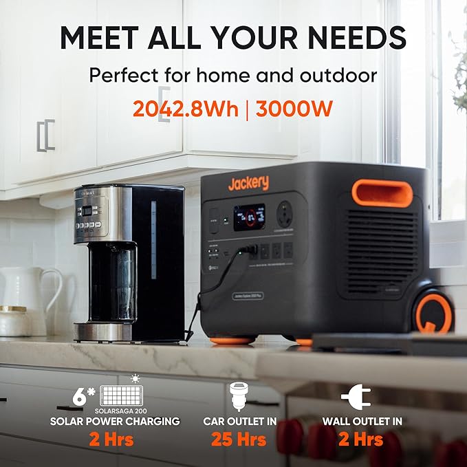 Jackery Portable Power Station Explorer 2000 Plus 2042Wh Solar Generator Compatible with Solar Panel for Outdoor RV Camping &amp Emergency (Renewed)