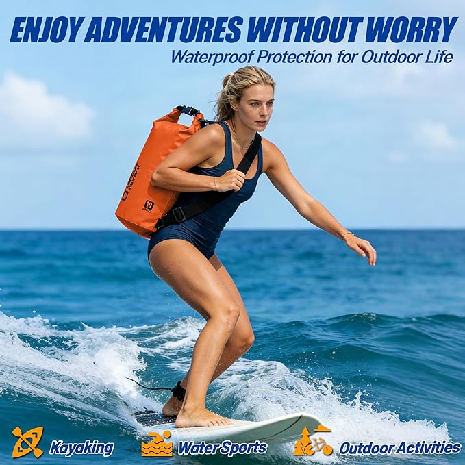 Waterproof Dry Bag 5L/10L/20L/30L/40L Roll Top Lightweight Storage Backpack with Phone Case for Women &amp Men Floating Waterproof Sack for Travel Swimming Kayaking Paddle Board Camping &amp B