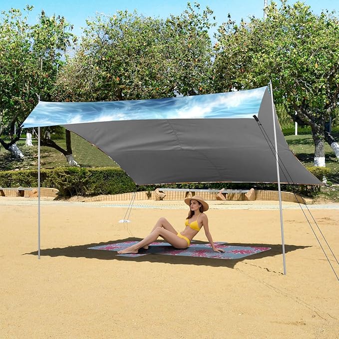 ALAZA Sea Turtle Beach Flower Beach Tent Sun Shelter Portable Canopy Sunshade for Outdoor Camping Picnics Backyard Fun 10x9 ft