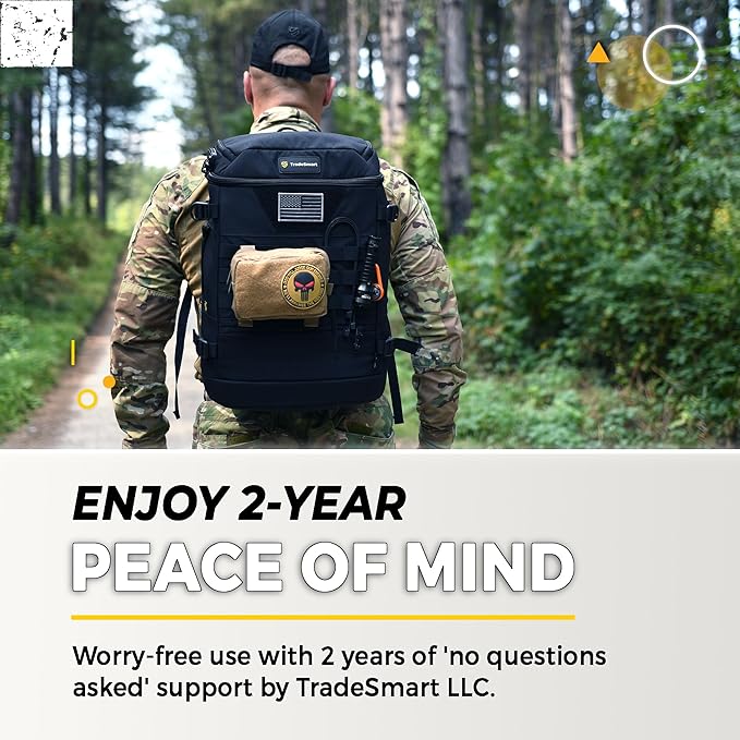 TradeSmart Range Backpack for Handguns Ammo &amp Shooting Gear with 3 Lockable Compartments Ear &amp Eye Protection Kit Optional