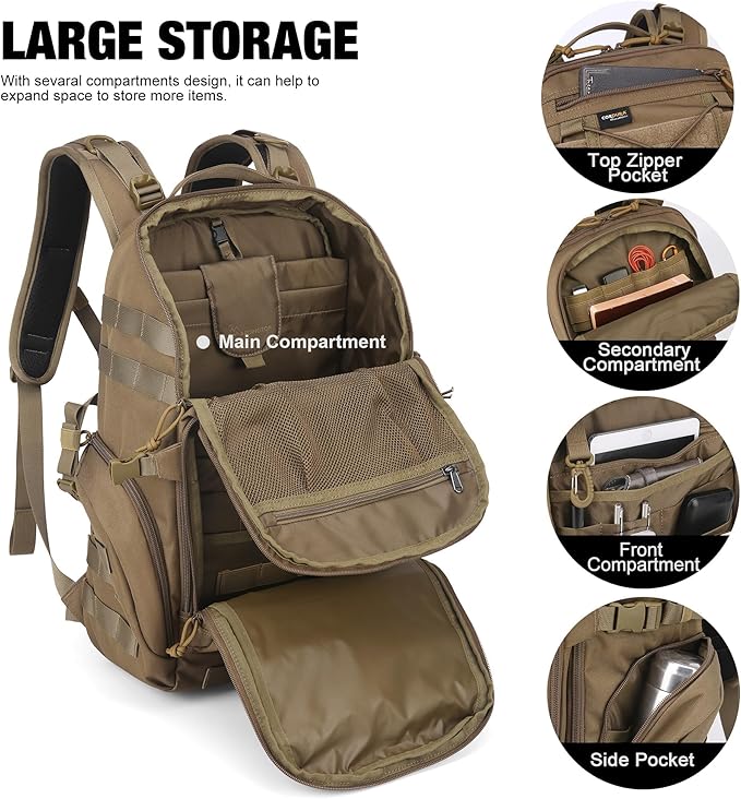 Mardingtop 30L Molle Military Backpack Tactical Backpack for Men Cordura Backpack for HikingCampingTrekking