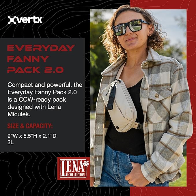 Vertx Everyday Tactical Fanny Pack 2.0-100% Nylon Fanny Pack for Men and Women with CCW-Ready Design and Rapid Access Tab - It's Black - 2L