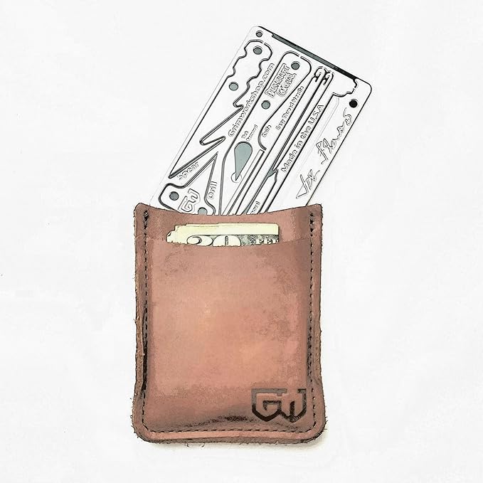 Grim Workshop - Joe Flowers Signature Survival Card - Wallet Multi Tool with an EDC Tool Kit Inside - Stainless Steel Made in the USA Credit Card Tool