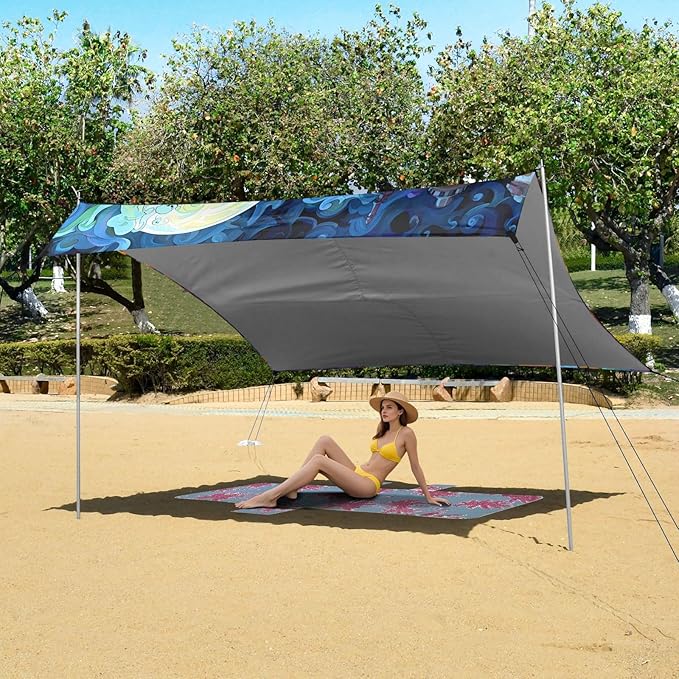 ALAZA Pumpkin House Beach Tent Sun Shelter Portable Canopy Sunshade for Outdoor Camping Picnics Backyard Fun 10x9 ft