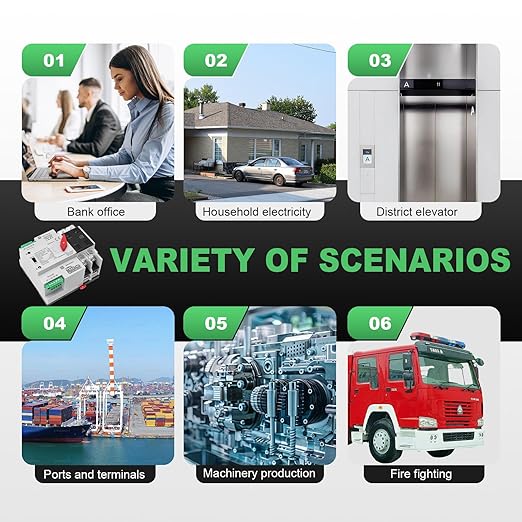 100Amp 110V Automatic/Manual Transfer Switch Mini ATS 2Pole W2R Solar Auto Dual Power Changeover Switch for Home Din Rail Mounted 50/60Hz CE Certified for Rv Lv Cn Public/Backup Power