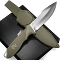 ODENWOLF WOLF-I Full Tang Survival Knife with Sheath - Stylish Tactical Fixed Blade - Made of D2 Steel - Bushcraft and Camping Knife Survival - Perfect EDC Outdoor Knife with TPE Handle