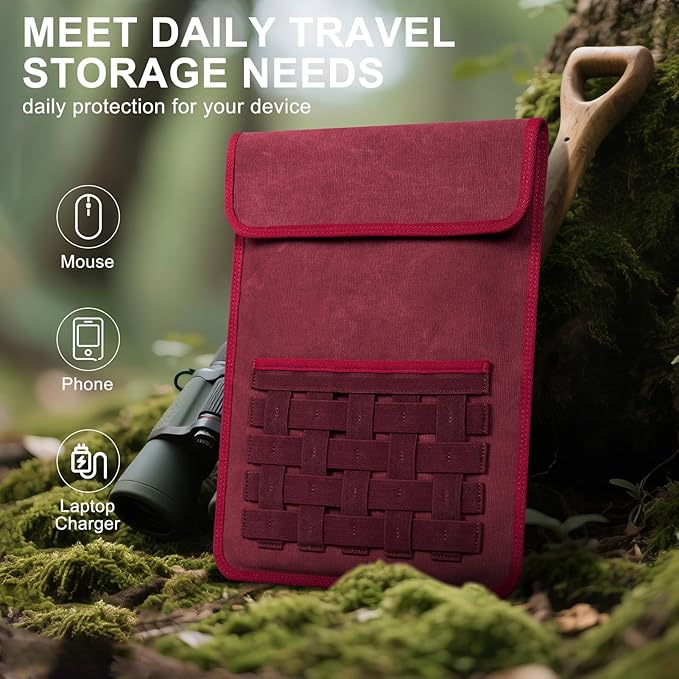 Gexmil Protective Tablet Sleeve for iPad Pro 13 Inch (M4) 2024 iPad Air 13 Inch M3/M2 iPad Pro 12.9 InchGalaxy Tab S9 Plus/S10+/S10 Plus/S9 FE+/S9 FE Plus 12.4 Red