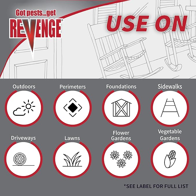 Revenge Termite &amp Carpenter Ant Killer 32 oz Concentrate Long Lasting 5 Year Protection Outdoor Perimeter Treatment