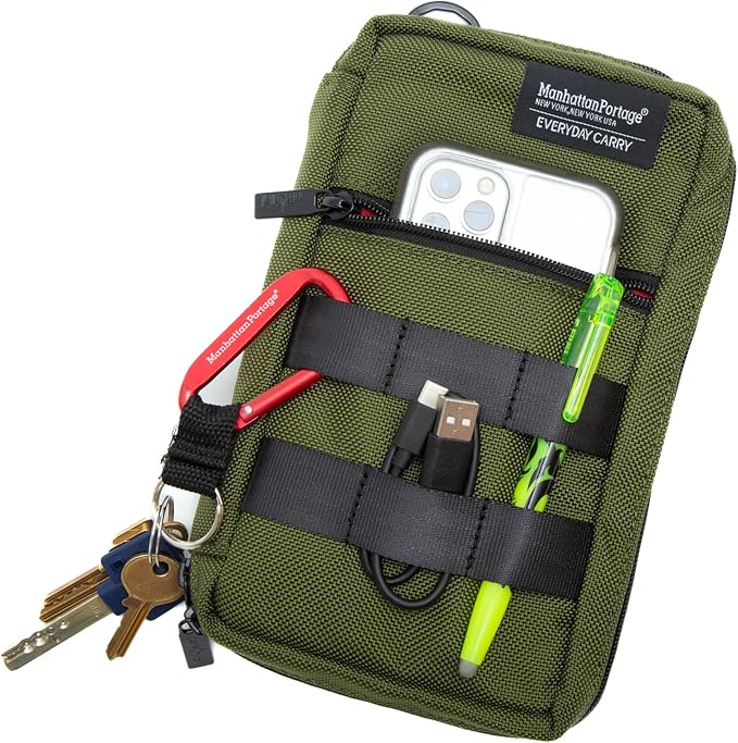 Manhattan Portage x Everyday Carry Atlas Sling V2 Hybrid Gear Organizer Pouch Sling Bag Constructed From Heavy Duty 1680D Cordura Ballistic Nylon (Olive)