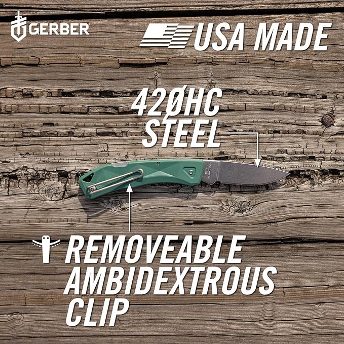 Gerber Gear LST Ultra - Lightweight EDC Knife - Survival Tactical Tool for Hiking Camping &amp Outdoor - Compact Folding Pocket Knife - Stainless Steel Blade - Made in USA - Black