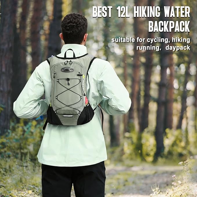 Lightweight Hydration Backpack Running Backpack with 2L Water Bladder Hydro Water Daypack for Cycling Hiking Rave for Men Women