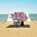 ALAZA Peace and Love Gesture Beach Tent Sun Shelter UPF50+ Protection Beach Shade Canopy w/ 4 Sandbags for Outdoor Camping Fishing Backyard Fun Picnic 10x9 ft