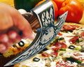 SHINY CRAFTS® Viking Pizza Cutter Axe – Carbon Steel Blade with Black Etching &amp Sheath – Authentic Medieval Gift for Him Norse Style Decorative Axe
