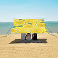 ALAZA Hand Drawn Lemon Leave Beach Tent Sun Shelter Portable Canopy Sunshade for Outdoor Camping Picnics Backyard Fun 10x9 ft