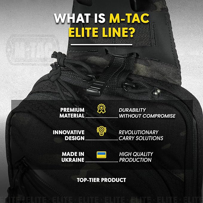 M-Tac Elite Sling Bag - EDC Tactical Crossbody Concealed Carry CCW Chest Pack