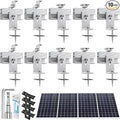 Solar Panel Mounting Brackets Kit 10Pcs Solar Roof Mount Kit for 1-4 Pieces Thickness 1.57-1.6” Solar Panels(100-400W) Aluminum Alloy Mount for Flat Pitched Roof Rack Mounting Brackets