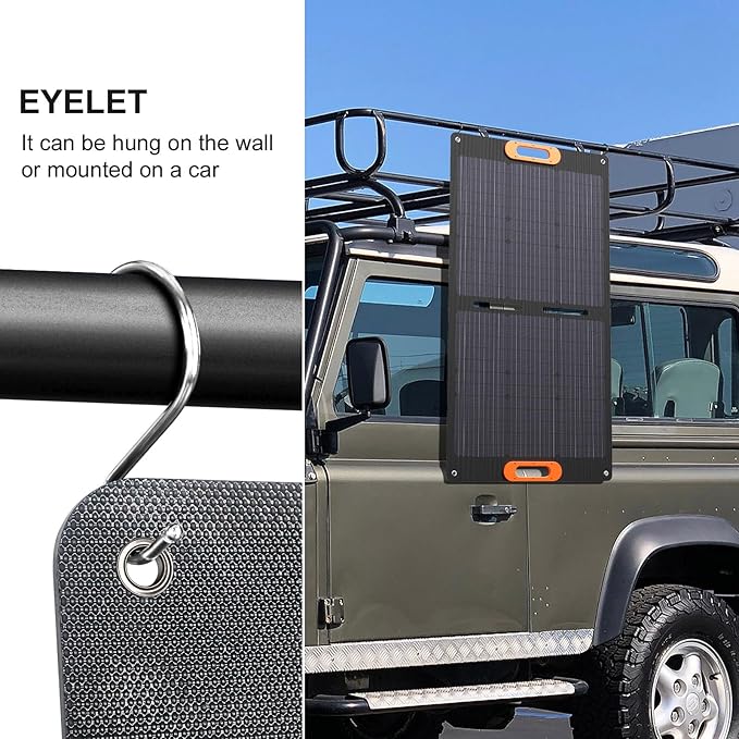 Solarapex 100W Portable Solar Panel IP67 Waterproof ETFE One-Piece Lamination 23.5% Efficiency Foldable Charger USB/Type-C/MC4/XT60/DC8020/Anderson Output for Power Station Camping RV