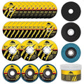 Grinding Cutting Wheels 5 inch Set - PRETEC 5 20 Cut Off Wheels 3 Grinding Wheels and 3 Flap Discs for Angle Grinder Cutting and Grinding 5” x 3/64 x 7/8 20+3+3 PCS Brown