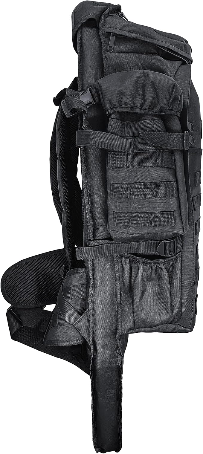 Silfrae Tactical Rifle Backpack Long Rifle Bag Molle Military Backpack for Trekking Hunting Camping
