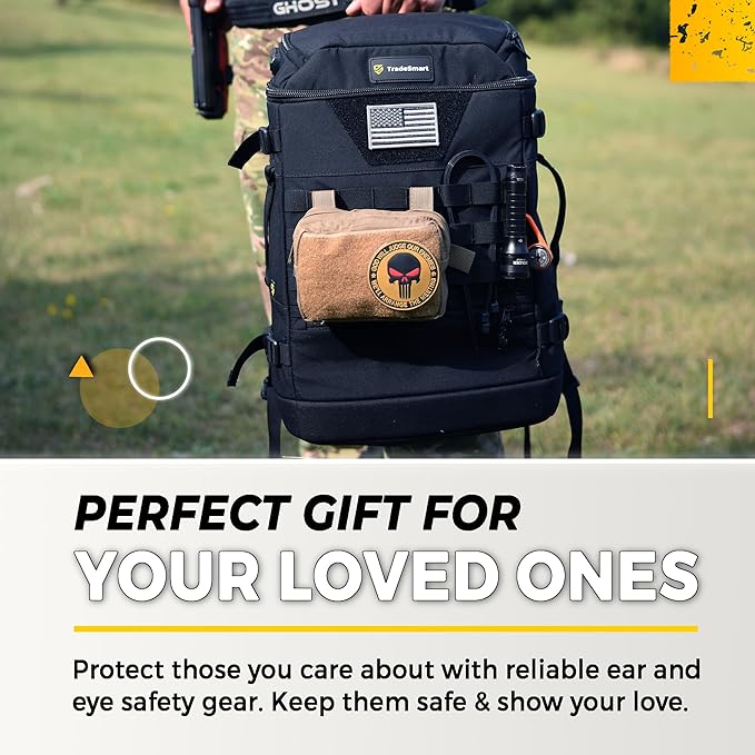 TradeSmart Range Backpack for Handguns Ammo &amp Shooting Gear with 3 Lockable Compartments Ear &amp Eye Protection Kit Optional