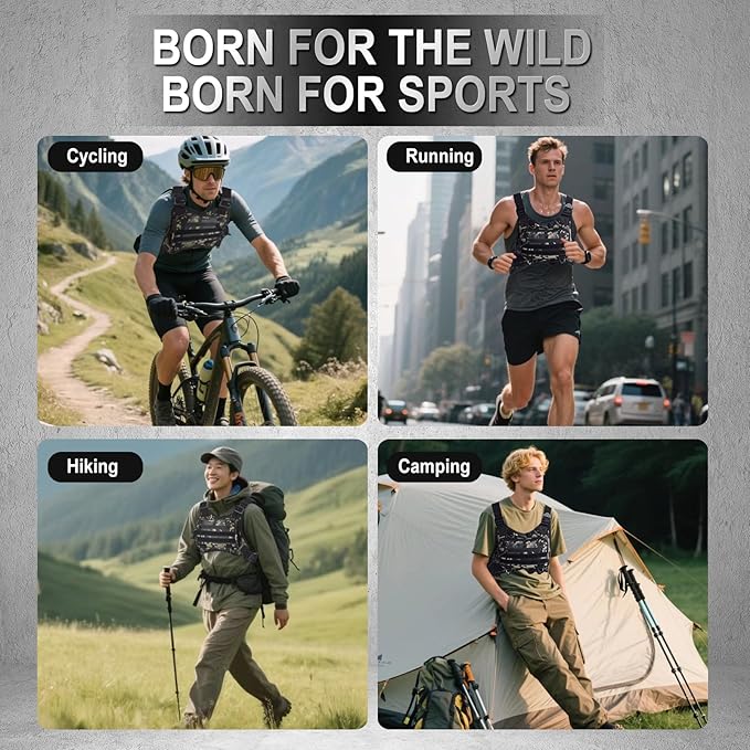 Multipurpose Outdoor Sports Chest Bag Tactical Vests for Men/Women -EDC Travel Chest Pack for Running Hikingcycling(Camo)