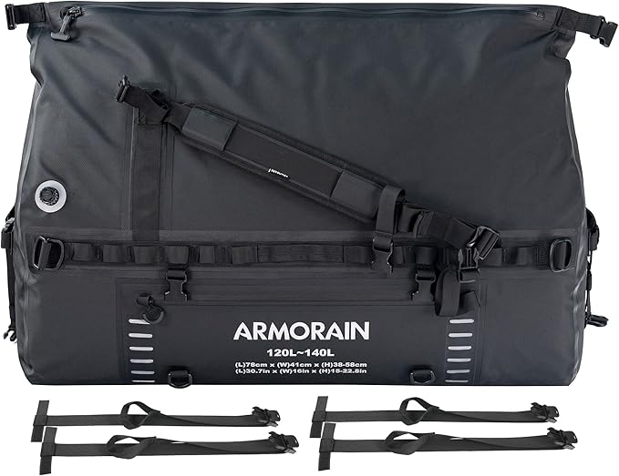 120-140L large Capacity Airtight Waterproof Travel Dry BagEquipped with Durable Inflatable Shoulder Straps and Handles Suitable for Diving Equipment Motorcycles Rowing Kayaking Camping