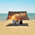 ALAZA Fire Dragons Battling Beach Tent Sun Shelter UPF50+ Protection Beach Shade Canopy w/ 4 Sandbags for Outdoor Camping Fishing Backyard Fun Picnic 10x9 ft