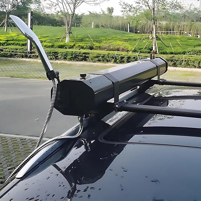 8 Gallon Solar Camping Shower - Pressurized Water Tank for Vehicle Truck RV &amp Beach Roof Rack Mount with Handheld Showerhead &amp Long Hose for Outdoor Adventures
