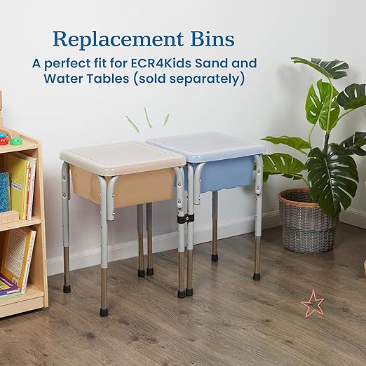 ECR4Kids Square Bin with Lid Storage Containers Sand 2-Pack