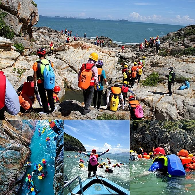 Waterproof Dry Bag Portable Seal Dry Bags Floating Roll Top Dry Compression Sack for Kayaking Beach Rafting Boating (Color : D)