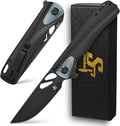 Sitivien ST165 Folding KnifeK110 Steel Blade with G10 Handle EDC Tool Knife Pocket Knife for Outdoor CampingHikingFishing(Black)