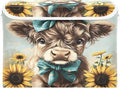 MNSRUU Containers Baskets with Lids Cute Highland Cow Bow Fabric Foldable Storage Bins Organizer with Lid Collapsible Storage Boxes for Home Bedroom Closet Office