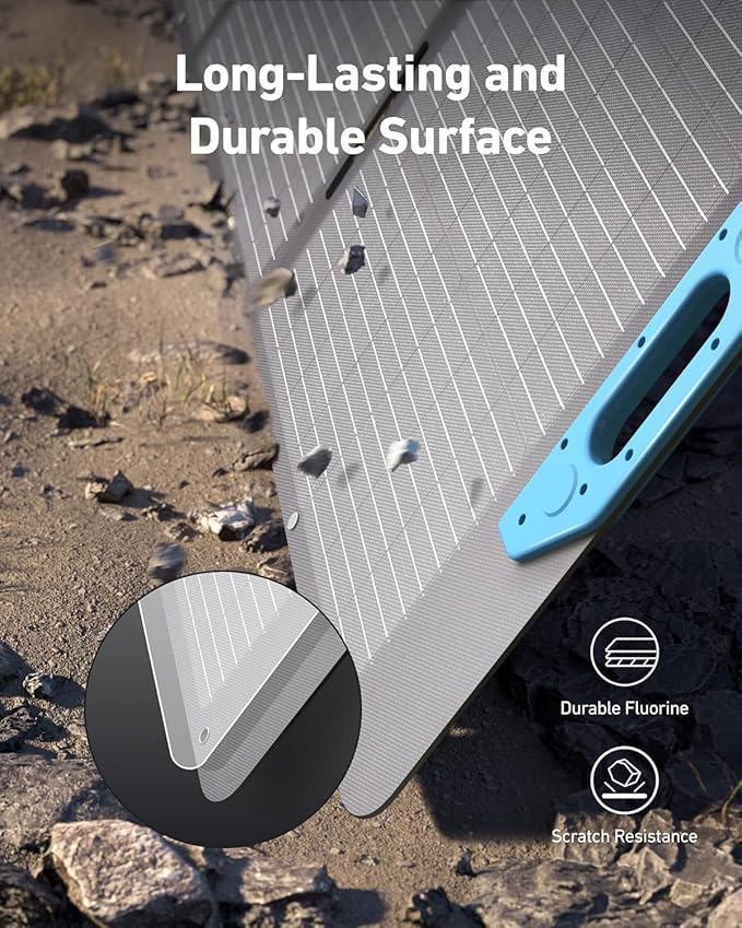 Anker SOLIX PS200 Solar Panel with Adjustable Kickstand 200W Foldable Portable Solar Charger IP67 Waterproof 23% Higher Energy Conversion Efficiency for Camping RVs and Blackouts（Renewed）
