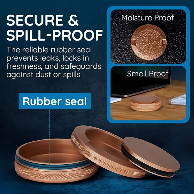 Premium Nicotine Pouch Container | Zyn Metal Can | Moisture &amp Odor Proof Snus Can | Zyn Accessories | Pouch Accessories (Copper)