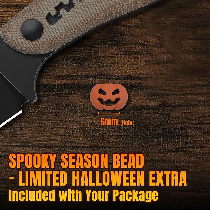Kizer Hare Fixed Blade Knife 3.14 Nitro V Blade Halloween EDC Hunting Knife with Brown Micarta and Black G10 Handle Small Camping Knives with Kydex Sheath Survival Knives for Men Women 1077HW1
