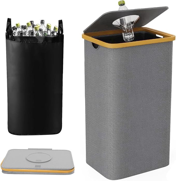 hejhncii Pack of 1 Large Capacity University Cloth Storage Container 100L Collapsing for Easy Bending Home Garage Otherwise Office Storage Handsfree Lid