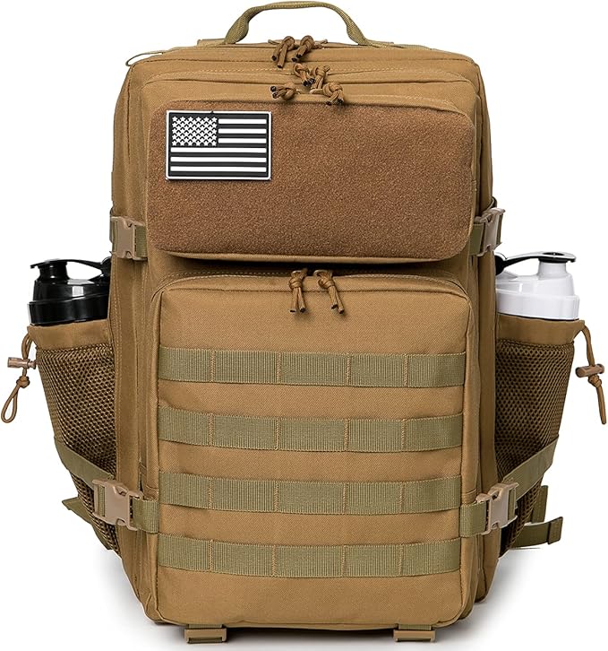 QT&ampQY 25L/45L Military Tactical Backpack For Men Molle Daypack 3 Day Bug Out Bag Hiking Rucksack With Bottle Holder