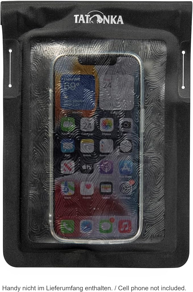 Tatonka WP Dry Bag A6 - Waterproof Mobile Phone Case with Viewing Window for Operating Touch Displays - Waterproof According to IPX7 Standard - 23.5 x 16 cm (Black)