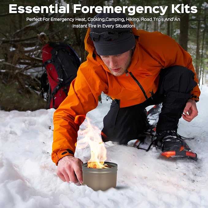 4 Pack of Portable Campfire Compact Outdoor Portable Fire Pits 3-5 Hours of Burn Time Smores Fire Pit No Embers No Wood for Camping Picnics Party and More