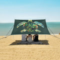 ALAZA Geometric Sea Turtle Beach Tent Sun Shelter UPF50+ Protection Beach Shade Canopy w/ 4 Sandbags for Outdoor Camping Fishing Backyard Fun Picnic 10x9 ft