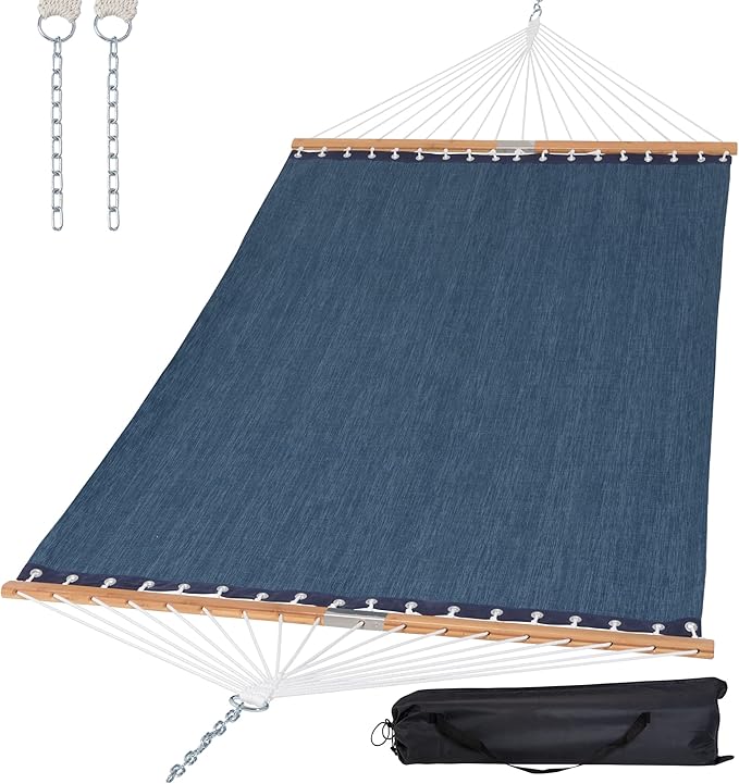 SUNCREAT Hammocks Two Person Tree Hammock Heavy Duty Hammock for Poolside Garden Backyard Patio 450lbs Capacity Navy