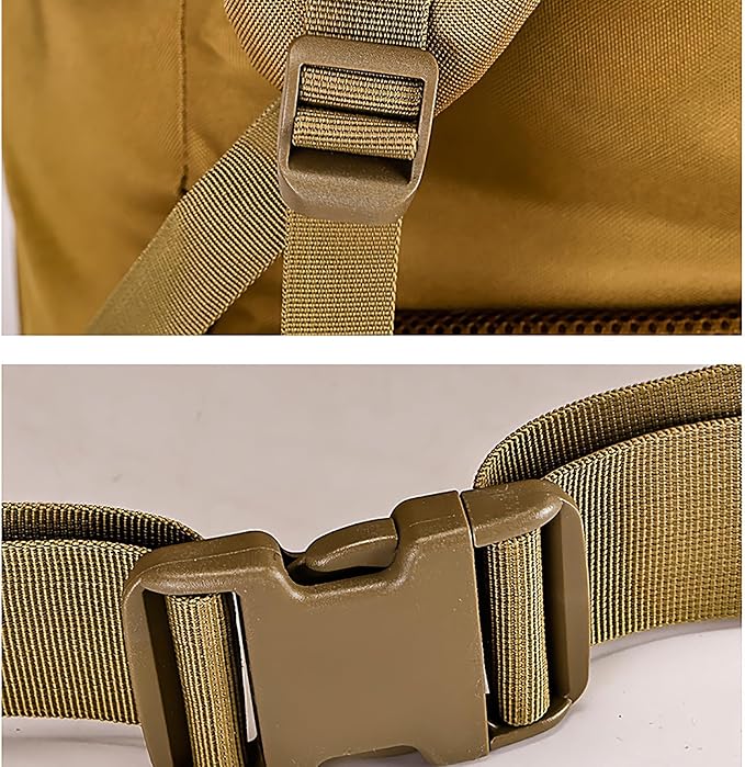 100L Tactical Backpack Side Storage Molle Bag Thick Breathable Belt Nylon Hanging Strap Durable Large Capacity Waterproof(Khaki)