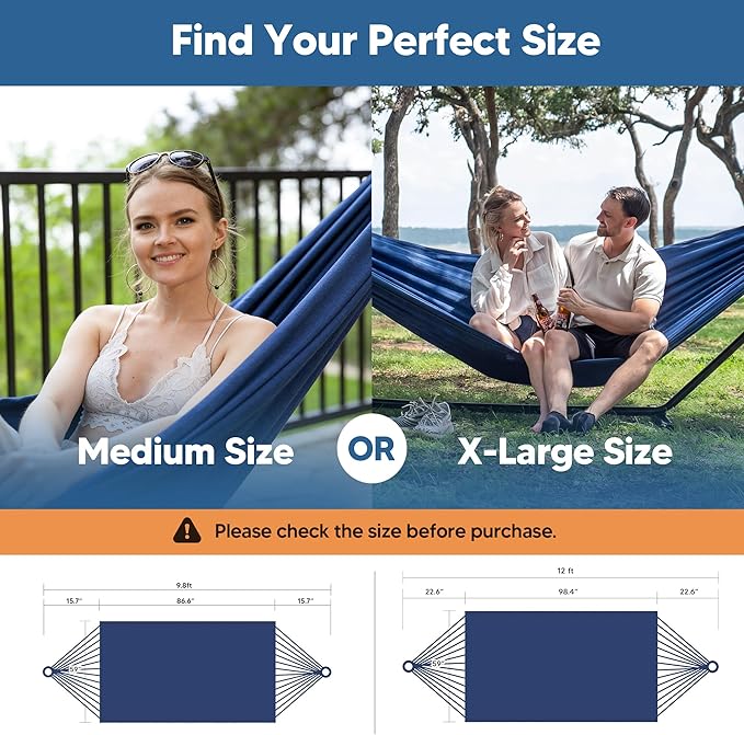 SUNCREAT Hammocks for Outside Portable Camping Tree Hammock Hammock Replacement for Stand Navy