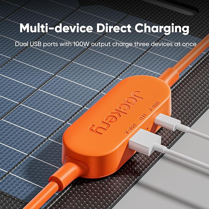 Jackery SolarSaga 100W Air Solar Panel 23% Conversion Efficiency Bifacial Panels IP65 Waterproof Foldable and Portable Solar Charger for Power Stations RVs Camping Off-Grid Life and PV Charging
